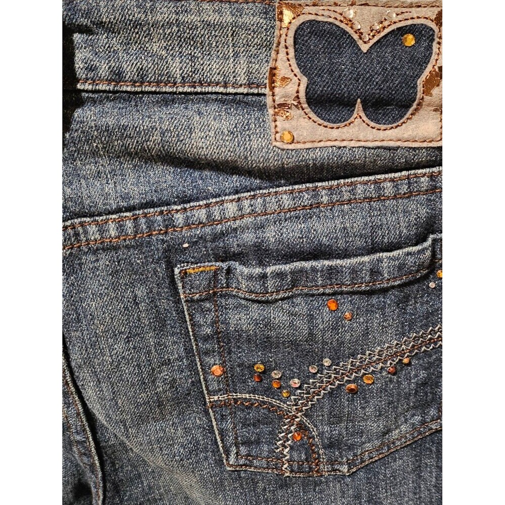 Arizona Jean Co Y2K Rhinestone Butterfly Bootcut Jeans